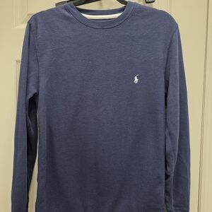Polo Ralph Lauren Blue Long Sleeve Waffle Sleepwear Shirt